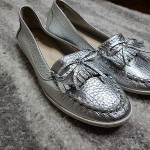 ISOLA SILVER LOAFERS GENUINE LEATHER